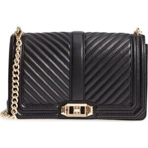 NEW Authentic Rebecca Minkoff Medium Chevron Quilted Leather Love Crossbody Bag